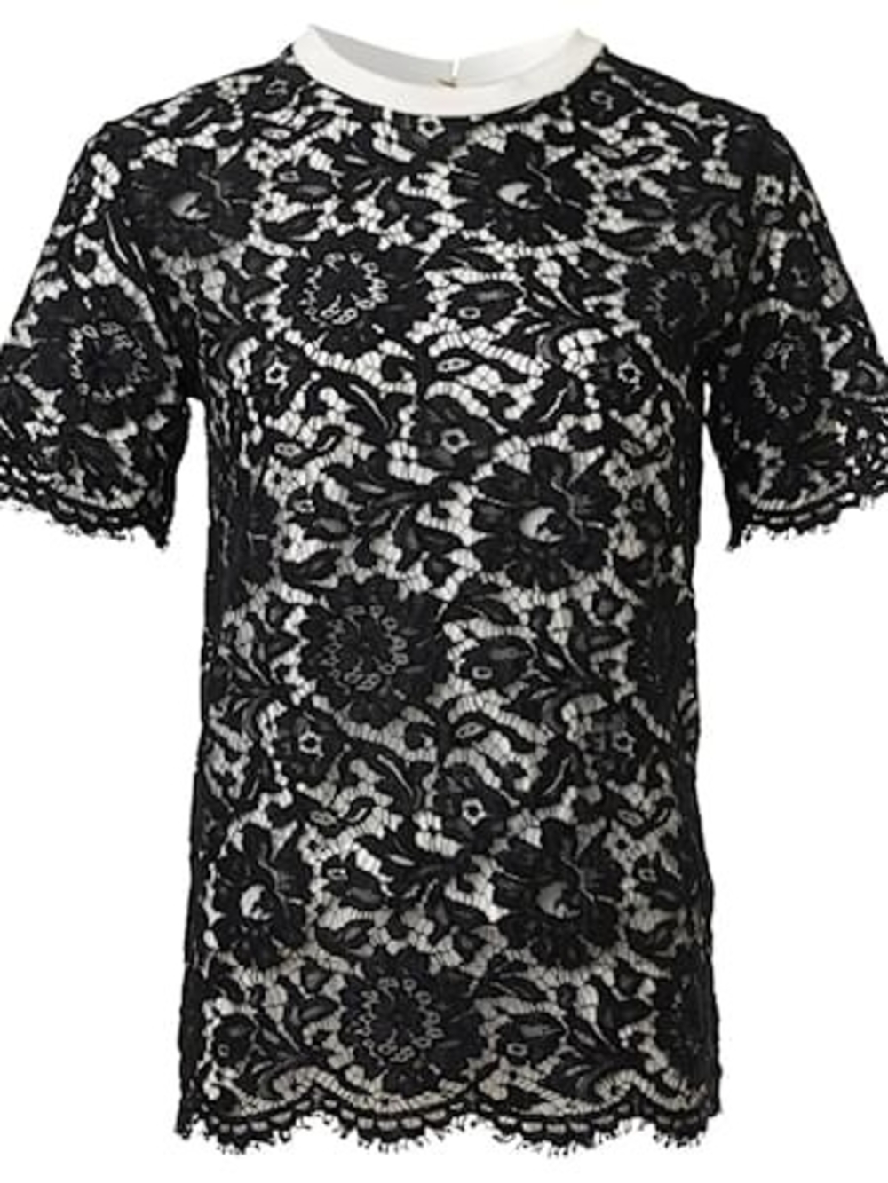 Valentino Black Lace Short-Sleeve Women's Top